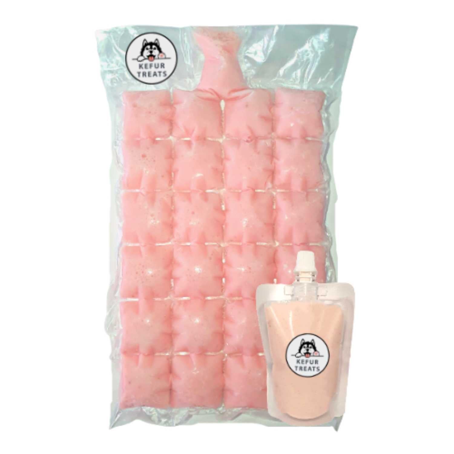 Milk Kefir Kefur Treats Starter Pack Liquid Pouch 100ml Frozen Pack 24 cubes Strawberry