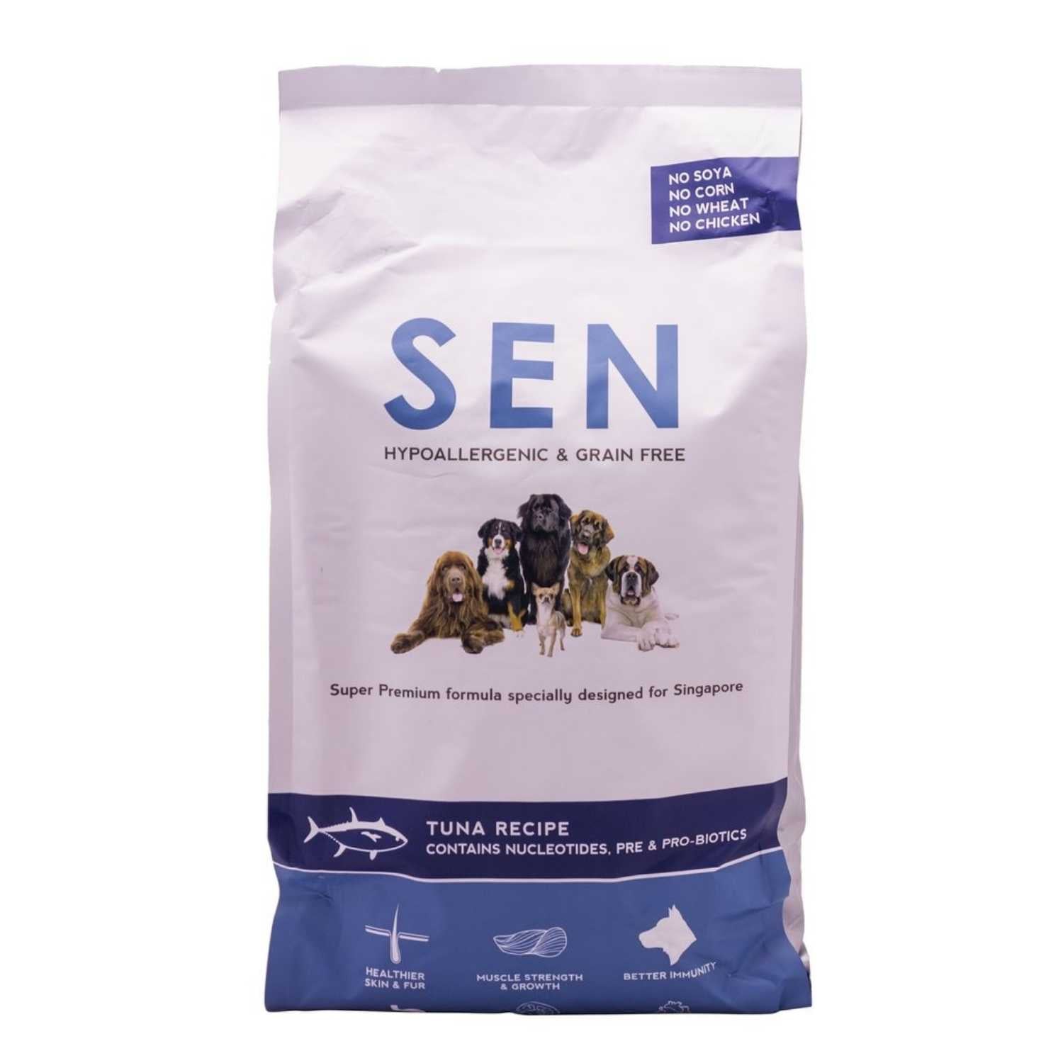 SEN Hypoallergenic & Grain Free Tuna Recipe Dry Dog Food 2KG Front