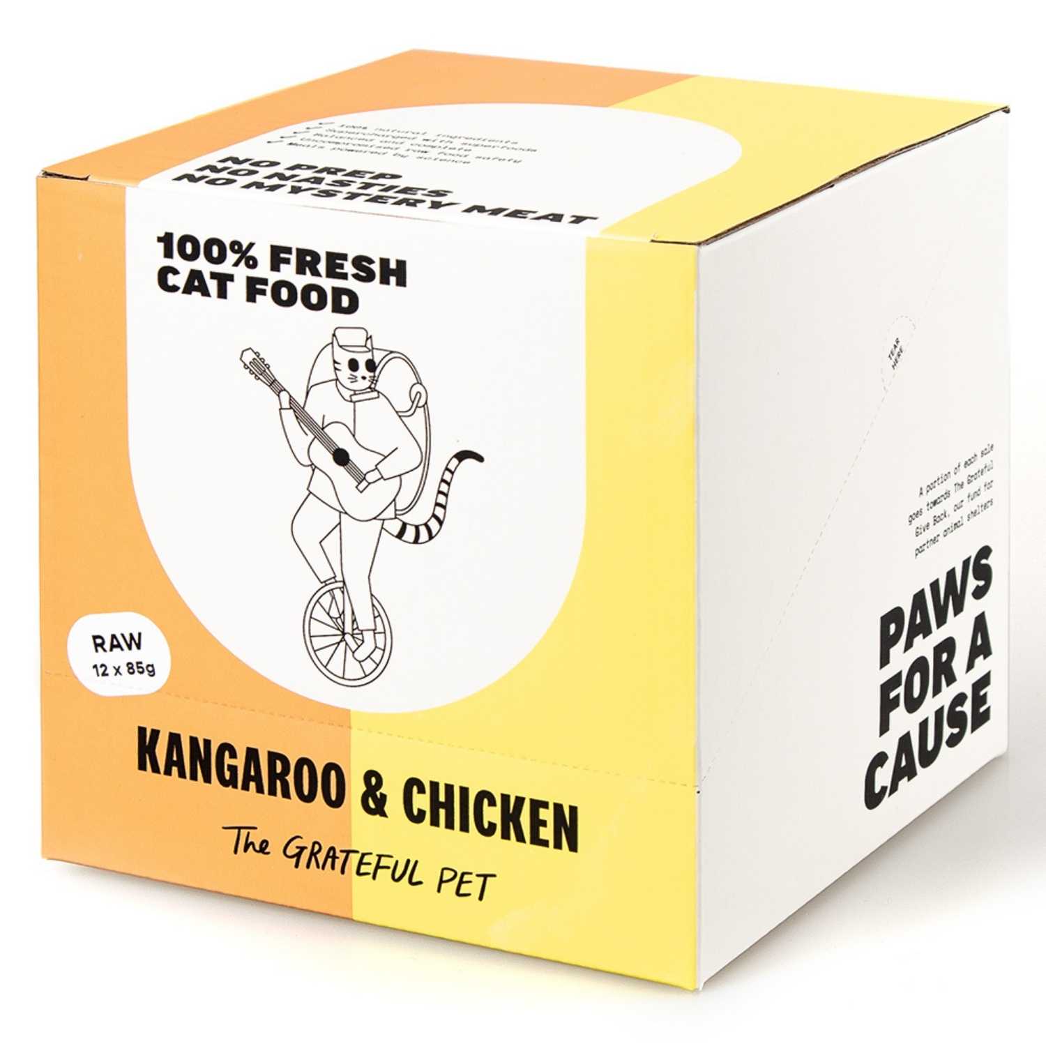 The Grateful Pet - Raw (Kangaroo & Chicken) - Cat (12 x 85g Tub) Food (Case)