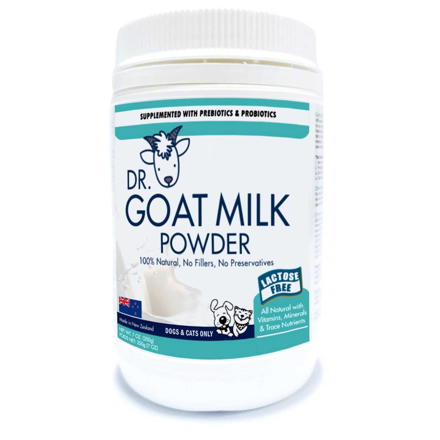 Dr. Goat Milk Powder Supplemented with Prebiotics & Probiotics for Dogs & Cats 200g