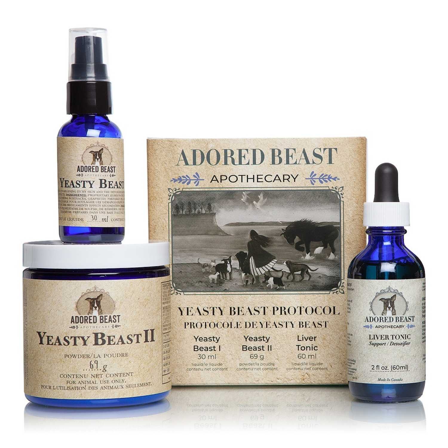 Adored Beast - Yeasty Beast Protocol (3 Product Kit) - Dog Supplement