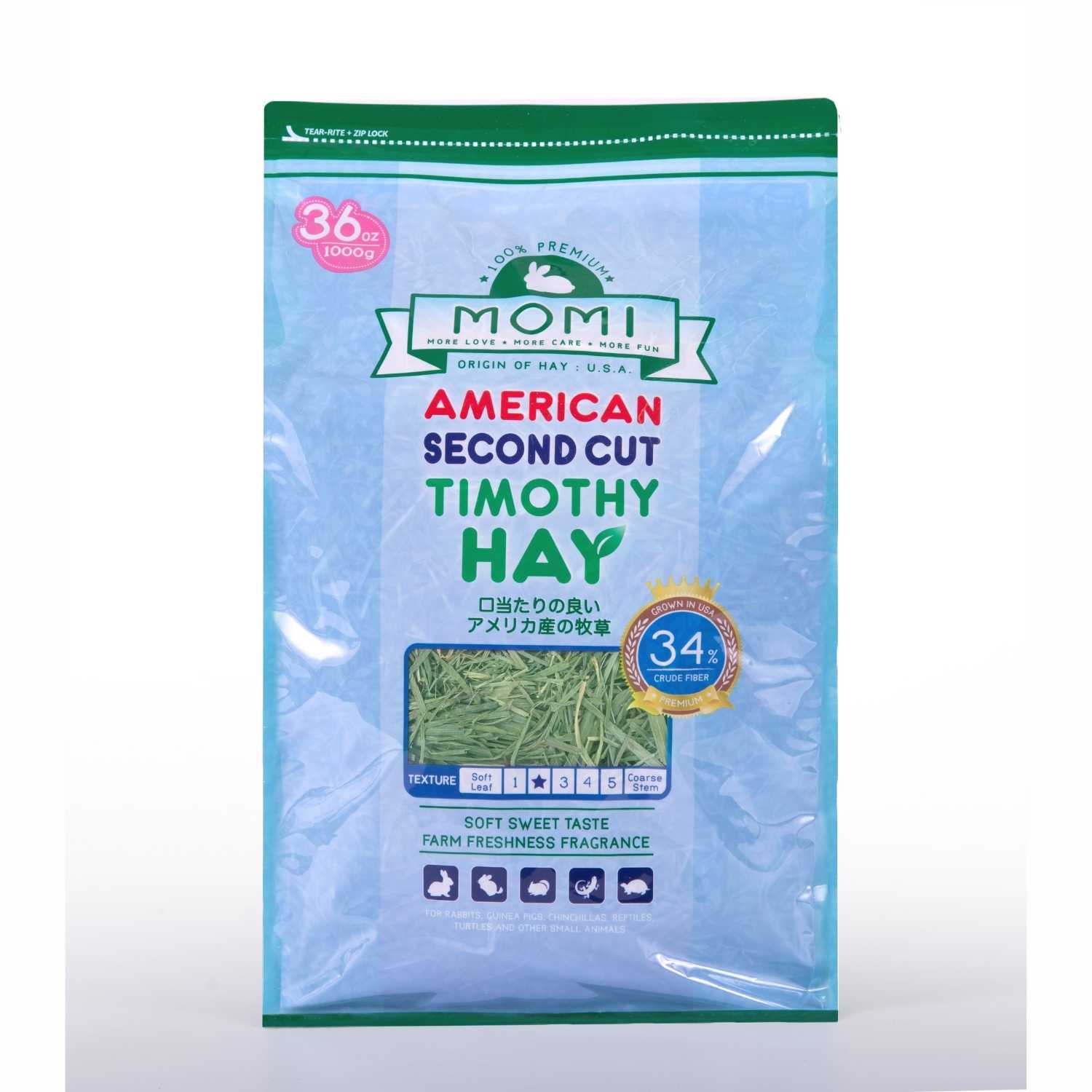 Momi - 2nd Cut Timothy Hay for Rabbits & Small Animals (3 Sizes)